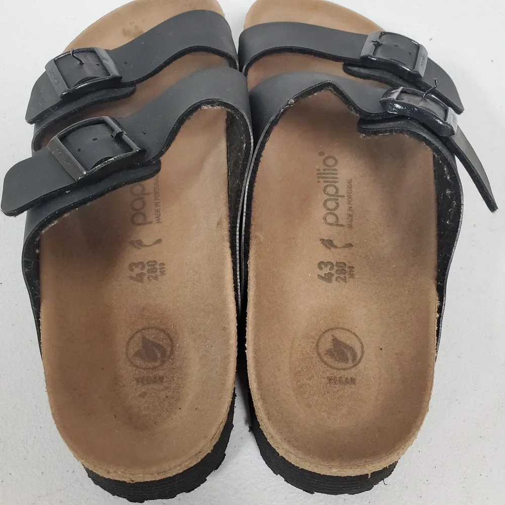 Papillio By Birkenstock Mens Arizona Vegan Leather Strappy Sandals Size 43 Black